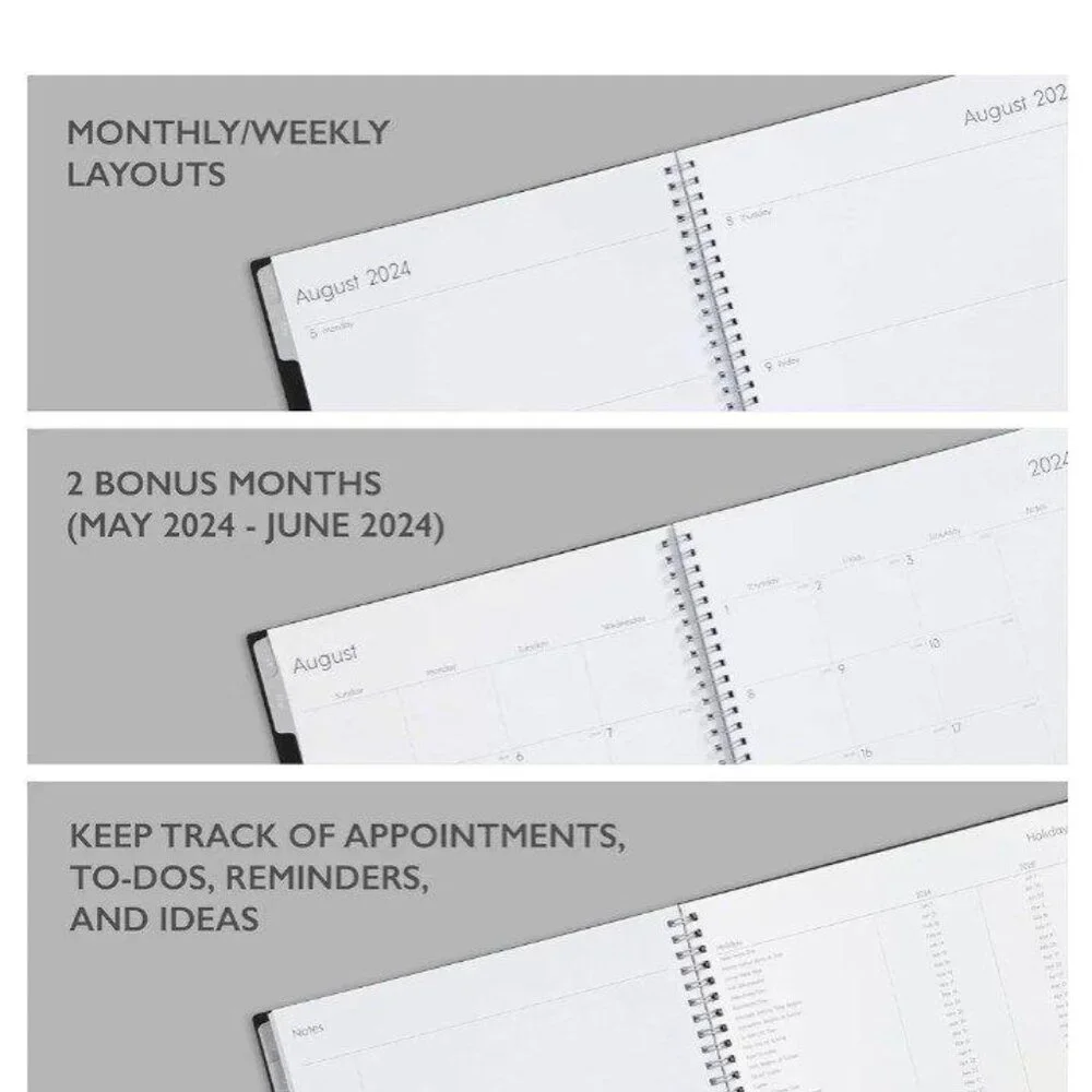 🐰🎉Set of 3 2024-25 planning calendars three sizes
